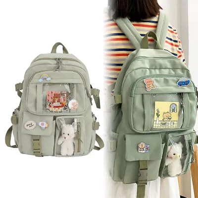 £11.83 • Buy Teens School Backpack Kawaii Cute Bear College Travel Casual Bag For Girls Women