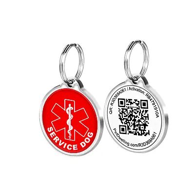 $10.99 • Buy PetDwelling Service Dog QR ID Tag W/Online Profile//Email Alert/Scanned Location
