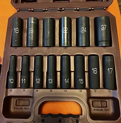 Matco Tools SCDPM146VA 14pc.1/2  DR Metric 6pt Deep Impact Socket Set W/Case! • $160