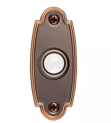 Hampton Bay Wired LED Lighted Door Bell Push Button Mediterranean Bronze • $9.99