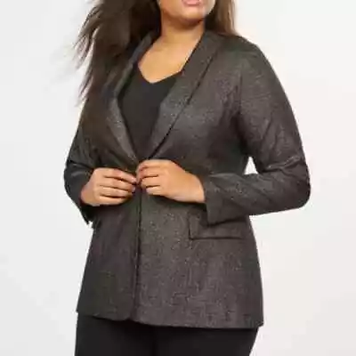 Lane Bryant  Bryant  Blazer In Metallic/Glitter Plus Size 24 Black/Gold  • $36