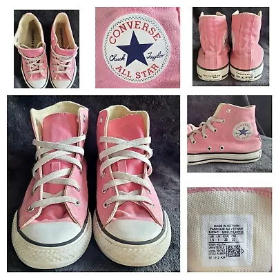 CONVERSE ALL STAR Pink Hi-Top Chuck Taylor Trainers Pumps Childs UK 1 (EUR 33)  • £14.95