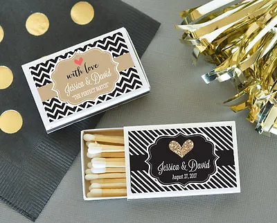 50 Personalized Wedding Theme Match Boxes Bridal Shower Wedding Favors • $36.95