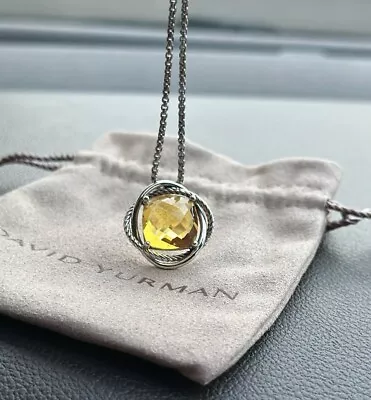 David Yurman Infinity Pendant Necklace With Lemon Citrine 14mm With 18 Chain • $215