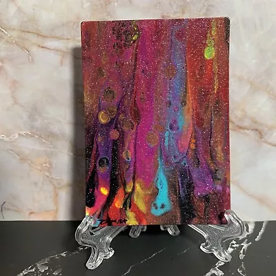 ACEO Shimmer Abstract Acrylic Art OOAK Painting On Watercolor Paper DSMitchell • $10