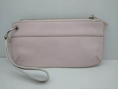 Vintage Leather Banana Republic Wristlet Clutch Baby Blush Pink 9.25x4.5 • $14.75