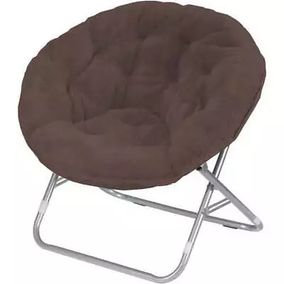 Faux Fur Saucer Chair Moon Seat Stool Soft Folding Home Living Room Sofa Brown • $65.94