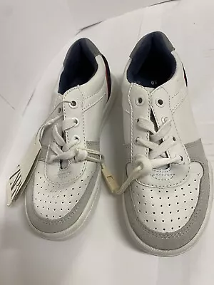 NEW ZARA White Grey PLIMSOLLS Shoes Sneakers  Boy Girl Size USA 12.5  EU 30 N5 • $12.15