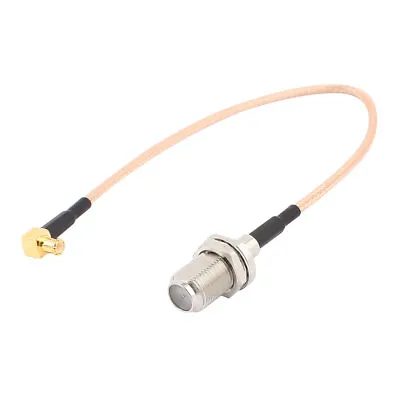 F Female To MCX Male Right Angle Adapter Connector RG316 Coaxial Cable 20cm • £4.87