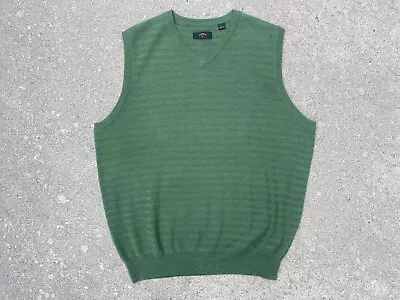 Mens Calloway Golf 100% Merino Wool Sweater Vest Men's Large Green • $18