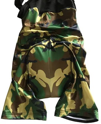 Military Bib Short Cycling Jersey Jacket Mountain Road MTB Bike Shirt Top Camo • $22.95