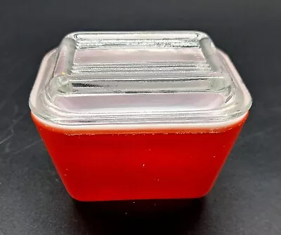 Vintage Pyrex Primary Red Refrigerator Dish 501B 1½ Cup W 501C Glass Lid • $14.50