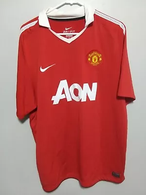 Nike Dri-Fit Manchester United Football Jersey Mens XL 2010-2011 Home 382469 Red • $34.99