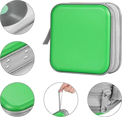 40 CD DVD Carry Case Disc Storage Holder CD Sleeve Wallet Ideal For In Car GREEN • £5.95