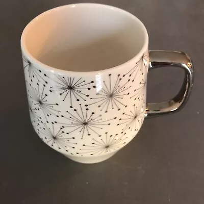 Rare Edible Arrangements Mug / Cup Geometric Pattern Silver Painted Handle 25 Oz • £20.43