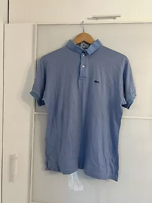 Vintage Izod Lacoste Blue Striped 90s Polo Shirt Size Large  • £9.99