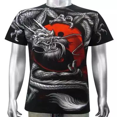 £15.51 • Buy Japanese Yakuza Tattoo Tee Chinese Dragon Psy Yin-Yang Element Men T-shirt M & L