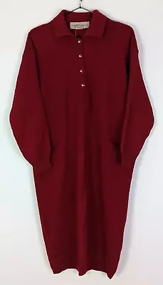 Mariella Burani Deep Red 100% Wool Textured Knit Dress. Uk 12 • $19.72