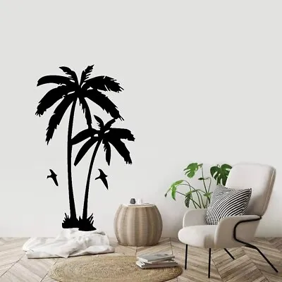 Coconut Tree Plant Wall Sticker For Living Room Removable Palm Trees Decals • $8.35