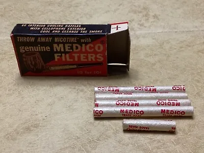 Vintage Medico Pipe Holder 4 New Filters W/ Box 66 Baffles Cellophane Exterior  • $3.50