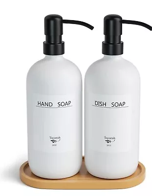 Ceramic Hand Soap Lotion Press Pump Dispenser For Kitchen Bathroom Wash- 2 Pack • £14.48