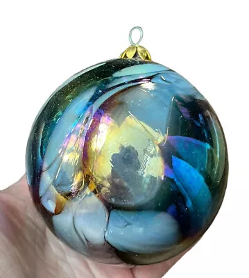 Vintage 1985 Evergreen Art & Design MT. ST. HELENS Ash Glass Ornament 3.5  + Box • $29