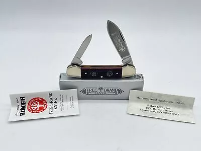 2005 BOKER TREE BRAND BK200TSR Tang Stamp Series Dark Red Bone Canoe MINT IN BOX • $55