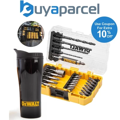£14.85 • Buy DeWalt DT70706 25 Piece Rapid Load Hex Screwdriver Drill Bit Set + Thermal Mug
