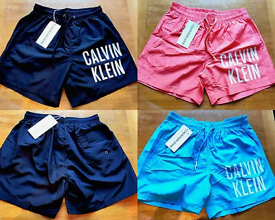 Calvin Klein SWIM SHORTS Swimwear BLACK BLUE PEACH Small Medium Large XL 2XL 3XL • £14.99