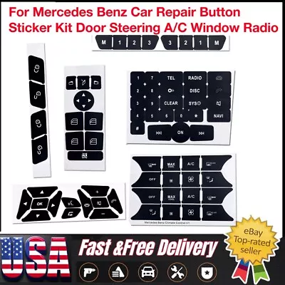 For Mercedes Benz Car A/C Door Radio Button Window Steering Repair Sticker Set • $9.09