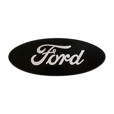 Premium Logo 7  Emblem:  BLACK Oval Chrome Logo For Ford Grille • $21