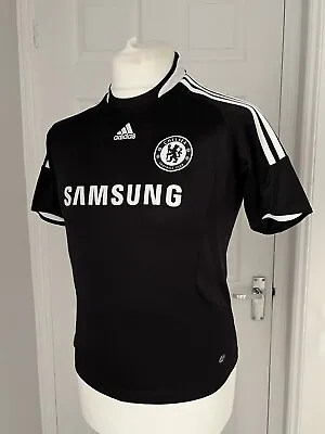 Child's Chelsea Fc Adidas 2008-2009 Black Short Sleeve Away Shirt 10-12 Years • £4.99