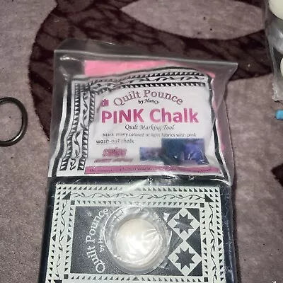 Quilting Stencil Marker PINK Chalk Reusable With Pounce For Quilt Stencils • £6.99