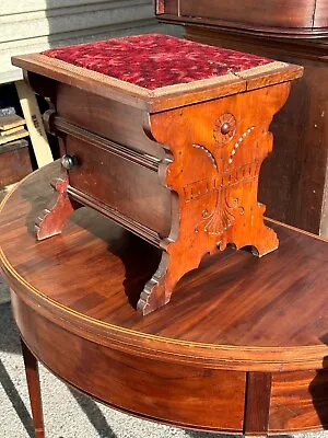 Fine Victorian Eastlake Foot Stool Shoe Shine Stool 1880 Clean Usable Rare • $245