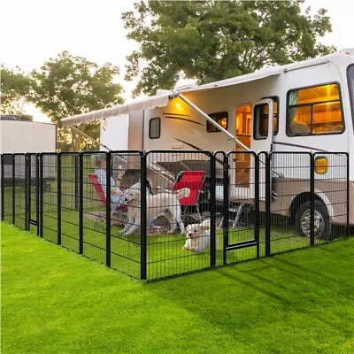 £22.99 • Buy Metal Dog Playpen Foldable Puppy Exercise Pen Pet Fence For Medium/Large Animals