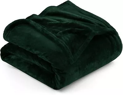 Fleece Blanket Queen Size Forest Green 300GSM Luxury Bed Blanket Anti-Static ... • $30.62