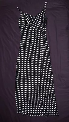 Zara Bias Cut Cowl Necklike Polka Dot MIDI Dress SZ XS (Pre-Owned) • $10