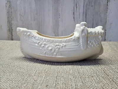 Vintage Nautical Beach Planter Pirate Ship Decorative White Boat Shaped Japan • $19.33