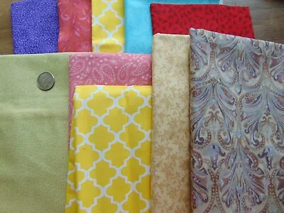 Stash Builders Quilting Cotton Fabric Lot Yardage & Squares Approx. 5 Yards • $21.60