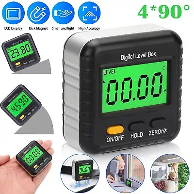 4*90 Magnetic Digital Inclinometer Level Box Gauge Angle Meter Finder Protractor • $13.93