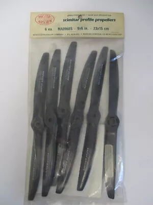 Vintage RC Parts NIP 6 - Master Airscrew Scimitar Profile Propellers 9 X 6 Inch • $47.95