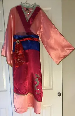 Mulan Disney Store Halloween Dress Up Costume Size 10/12 Large W/ Dragon • $22