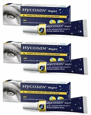 £14.49 • Buy 3x Hycosan Night Eye Ointment (was Called Vita-POS A) Recommended By Opticians