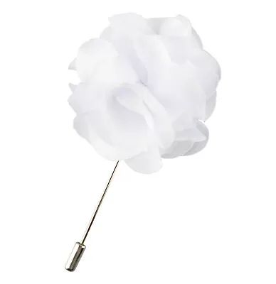 White Carnation Lapel Flower Blazer Pin Wedding Prom Corsage Boutonniere Gift UK • £4.99