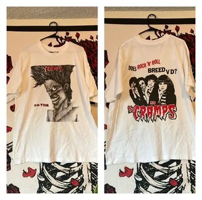 $279.98 • Buy VTG 90s The Cramps Band Psychobilly Punk Single Stitch Shirt Damned Gun Club USA