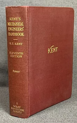 Kents Mechanical Engineers Handbook 11th Edition POWER Engineering Series Vol 2 • $17