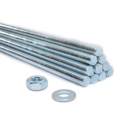 £70.19 • Buy M14 (300mm Length) METRIC THREADED BAR C/w NUTS & WASHERS ZINC BZP ROD STUD 14mm