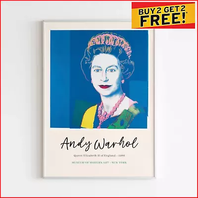 Queen Elizabeth Andy Warhol Poster Print Wall Art Picture Pop Art Canvas • £13.99