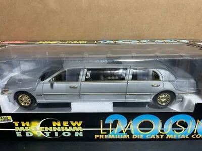 Sun Star 2000 Lincoln Millennium Edition Limousine Limo Silver W/ Gold NIB 1/18 • $69.99