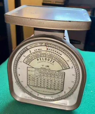 Vintage 1967 Pelouze 5 Lb Postal Scale Model Y-5  Y Line Brown Metal Analog • $34.99